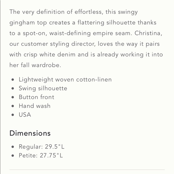 Anthro Tylho Checked Swing Top Gingham Linen Plaid Blouse Shirt Summer Linen S - Picture 10 of 16